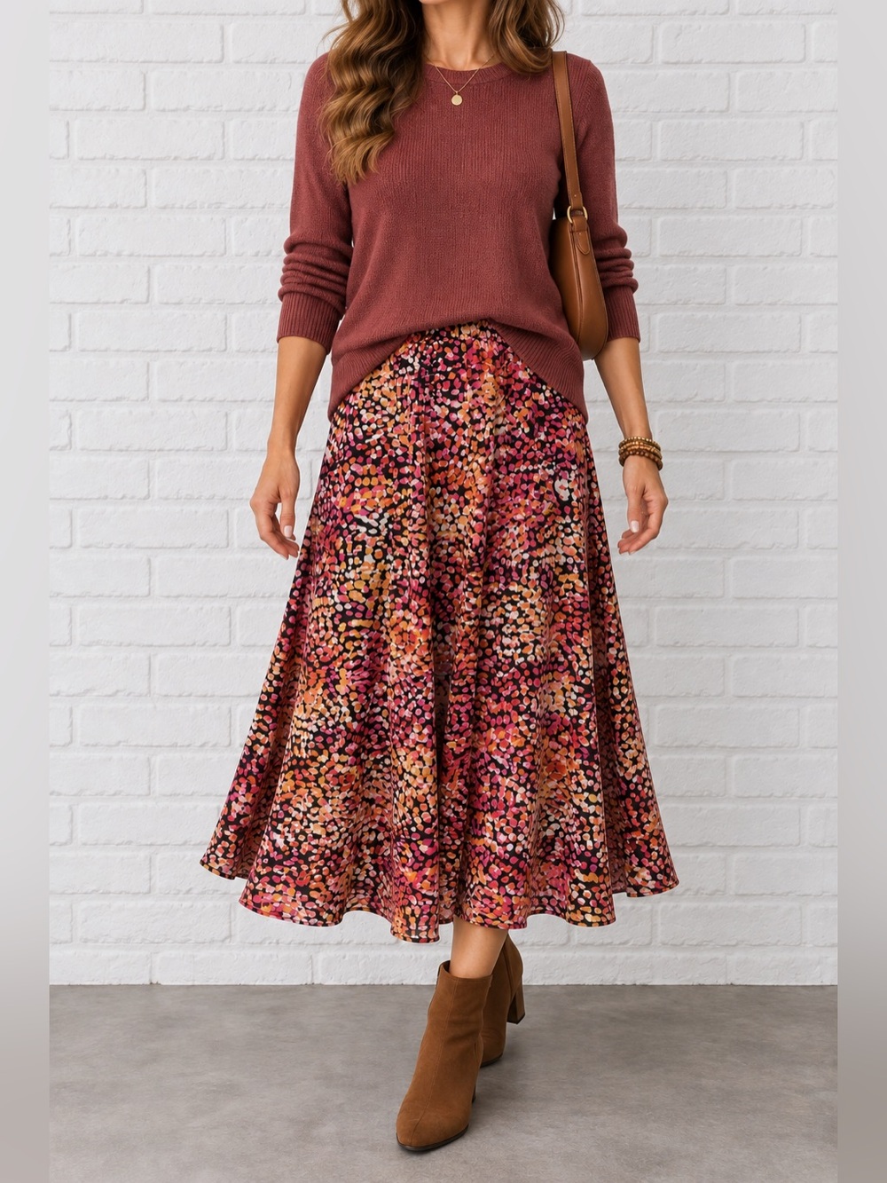 Christopher & Banks Reversible Floral Midi Skirt Small Medium Y2K Fall